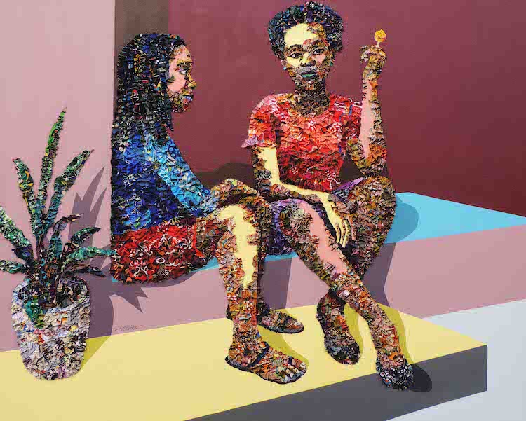 Portraits multimédias colorés par Marcellina Oseghale Akpojotor