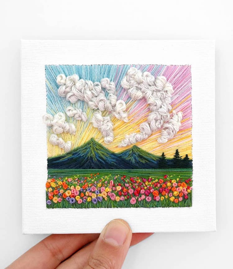 Miniature Landscape Embroidery by Carolina Torres