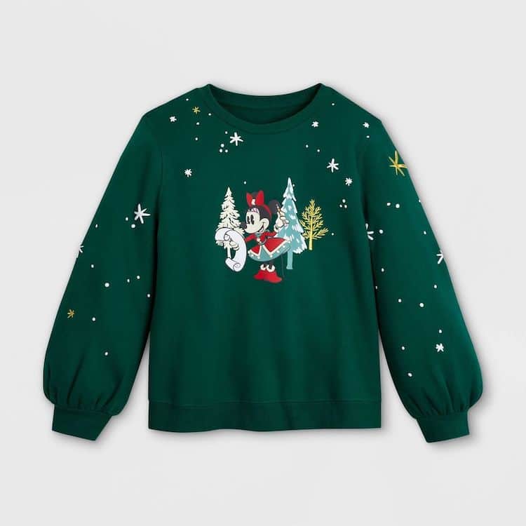 Minnie Mouse Christmas Crew Neck Sweater
