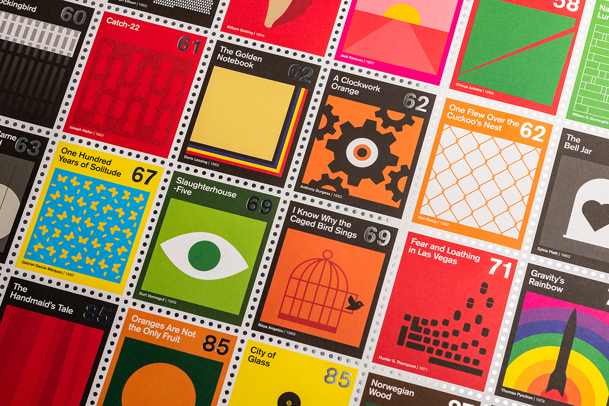 Cool Posters Imagine Classic Books As Tiny Stamps