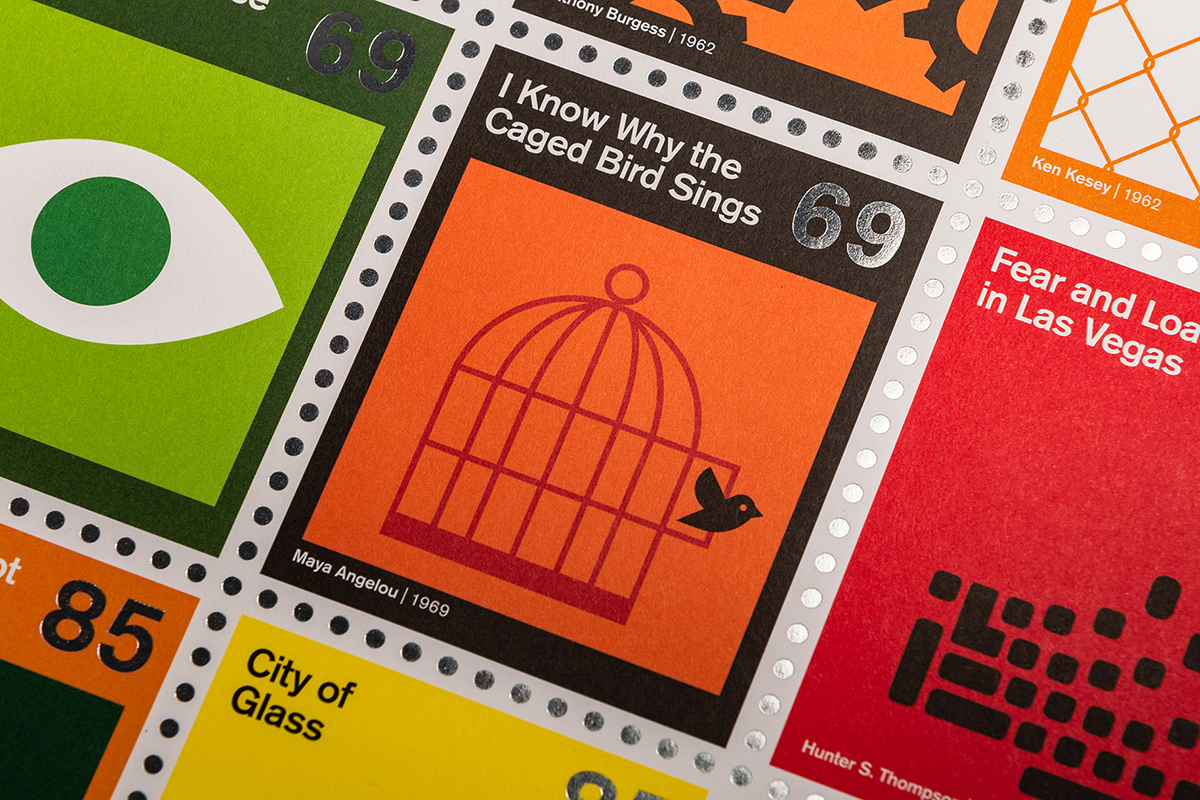 Books Imagined as Stamps by Dorothy