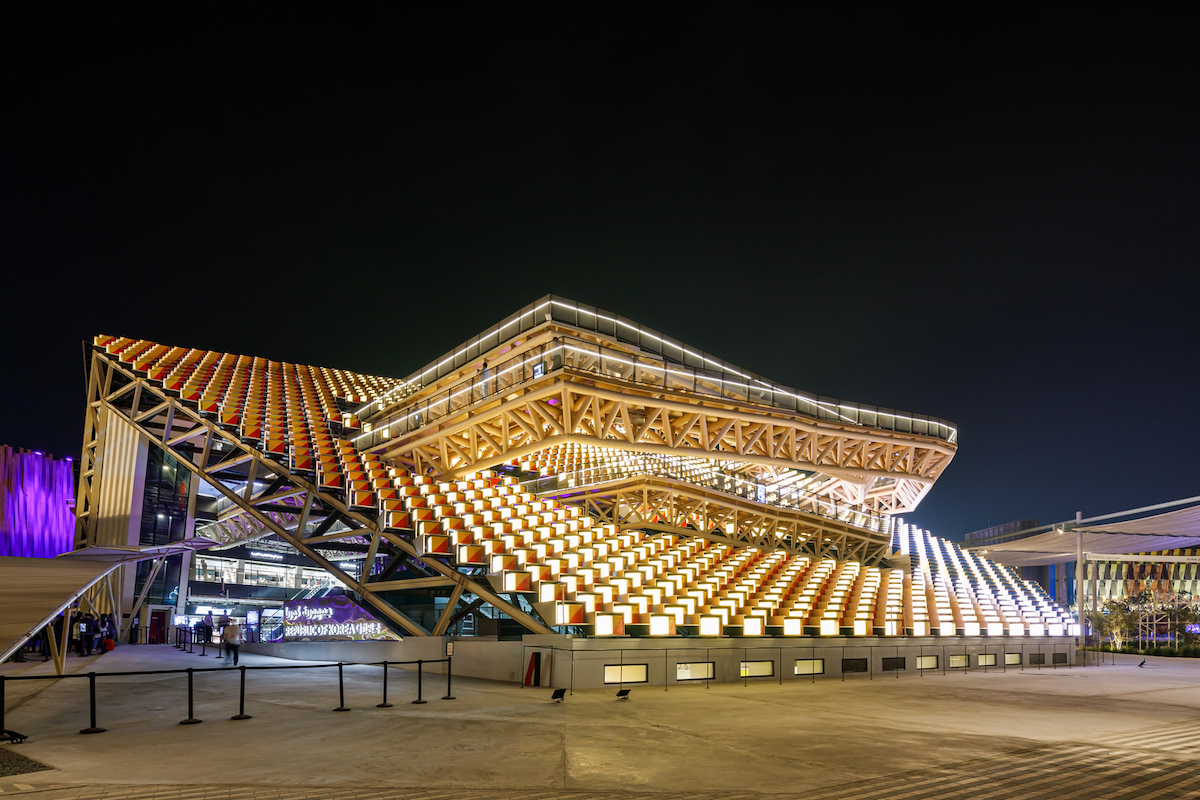 Night View of Korea Pavilion at Dubai Expo 2020
