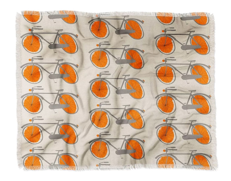 Orange Bicycles Blanket