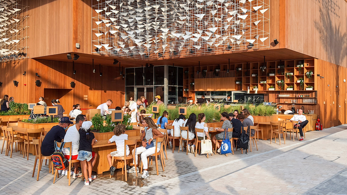 Exterior view of the Polish Pavilion at Dubai Expo 2020