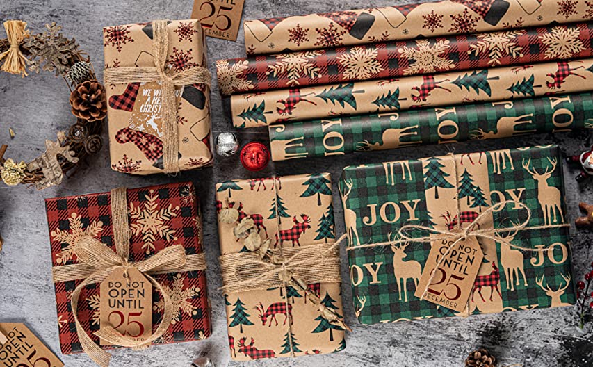 Rustic Christmas Wrapping Paper Set