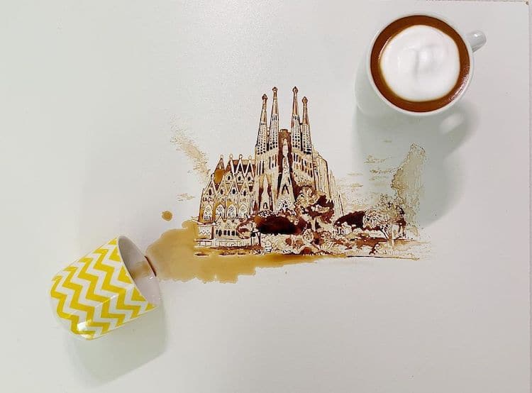 Spilled Coffee Art by Giulia Bernardelli