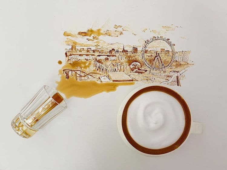 Spilled Coffee Art by Giulia Bernardelli