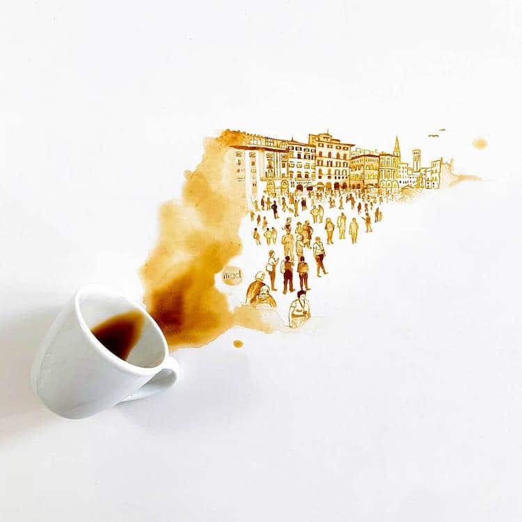 Spilled Coffee Art by Giulia Bernardelli