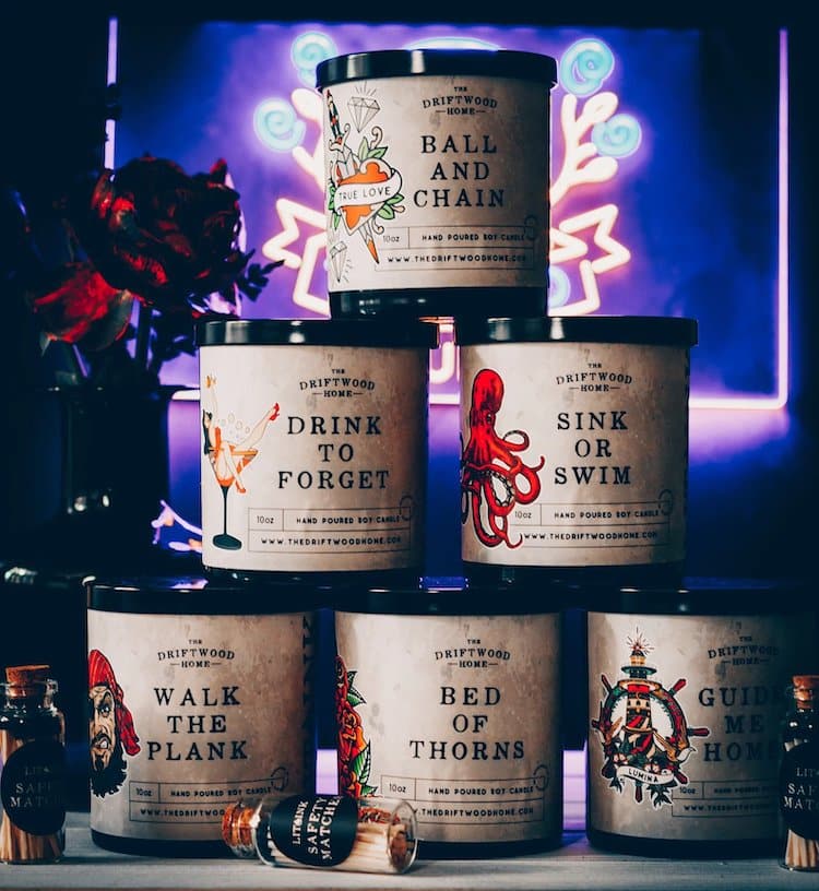 tattoo inspired soy wax candles
