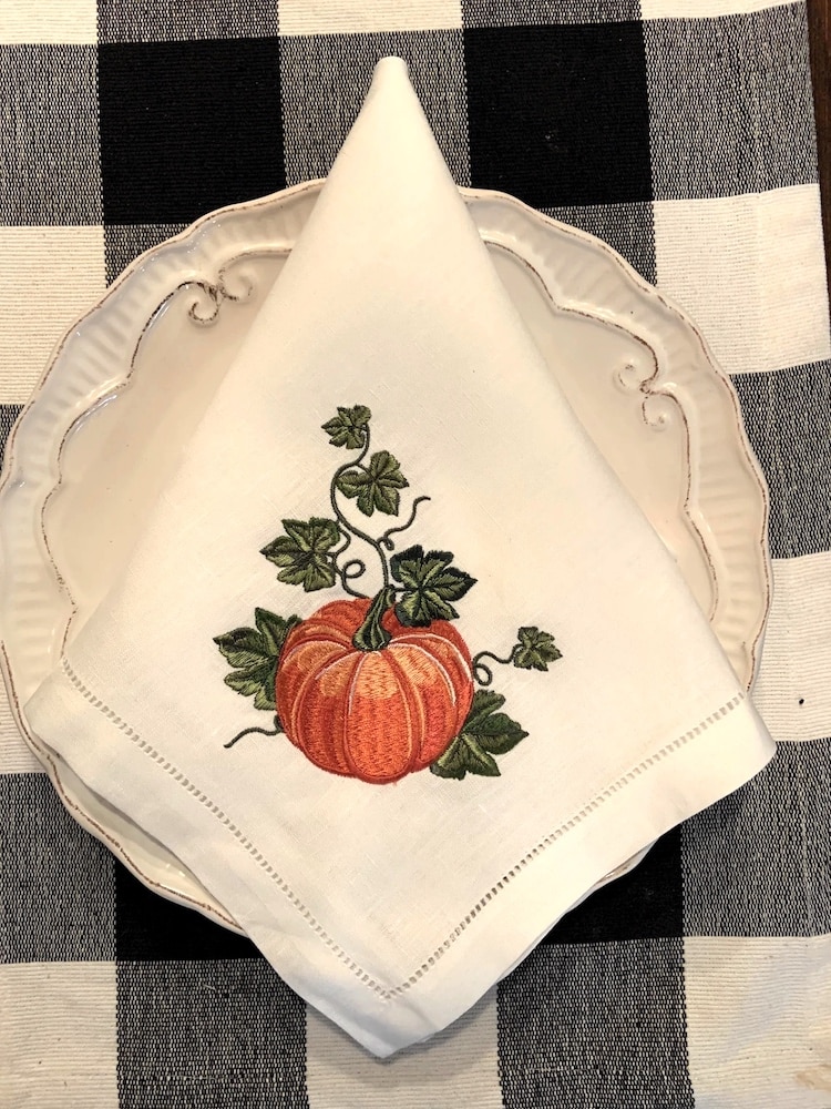 Embroidered Linen Thanksgiving Tableclothes