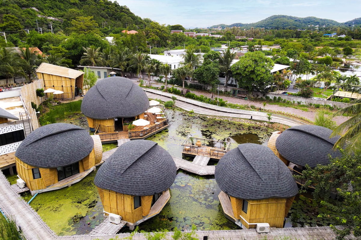 Bamboo Bungalows in Hua Hin's Turtle Bay, an Eco-Tourism Destination in Thailand