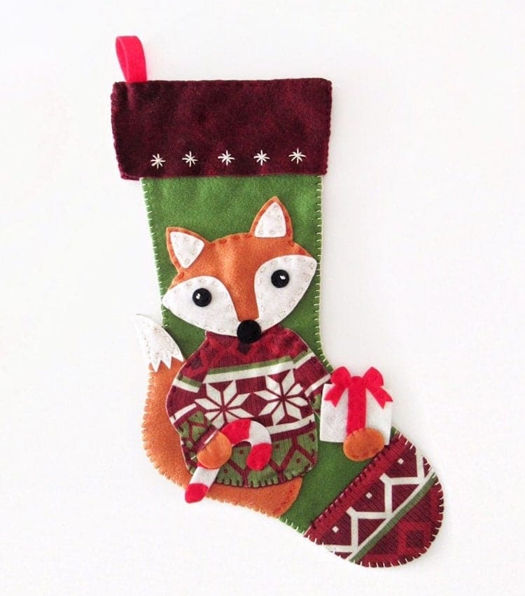 Felt Fox Christmas Stocking