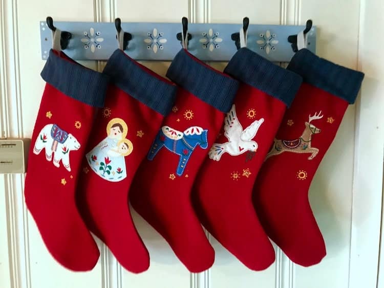Folk Motif Christmas Stocking