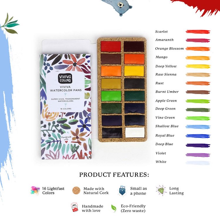 Viviva Watercolor Pan Set