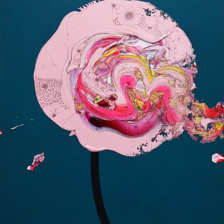 Abstract Flower Paintings by Yuta Okuda