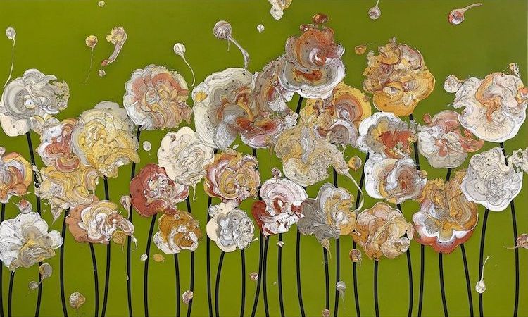 Pinturas abstractas de flores por Yuta Okuda