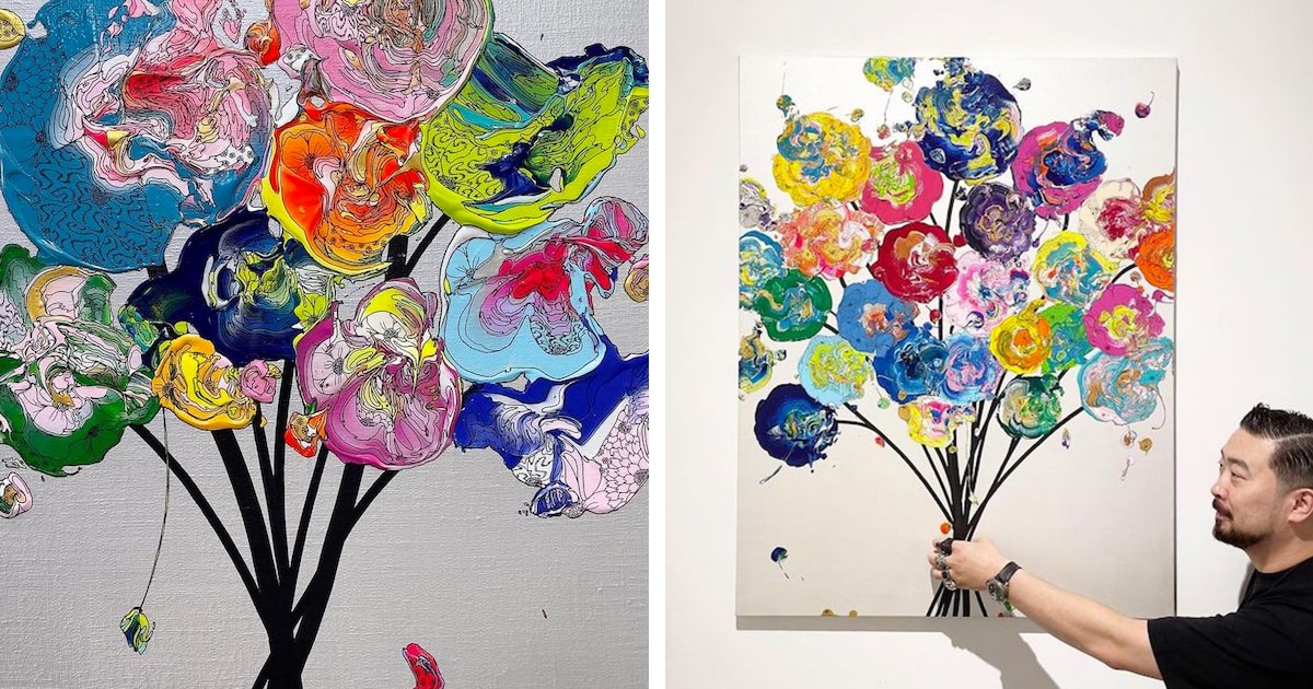 cool acrylic flower paintings