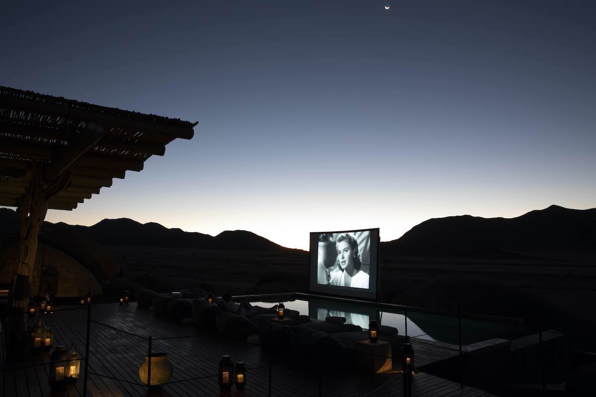 Movie Playing in Desert