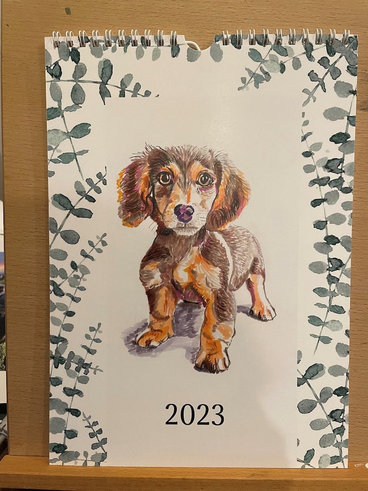 Dog Illustration 2023 Calendar