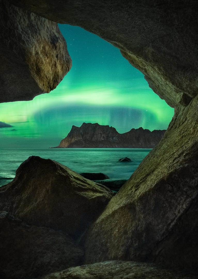 Aurora boreal en las islas Lofoten