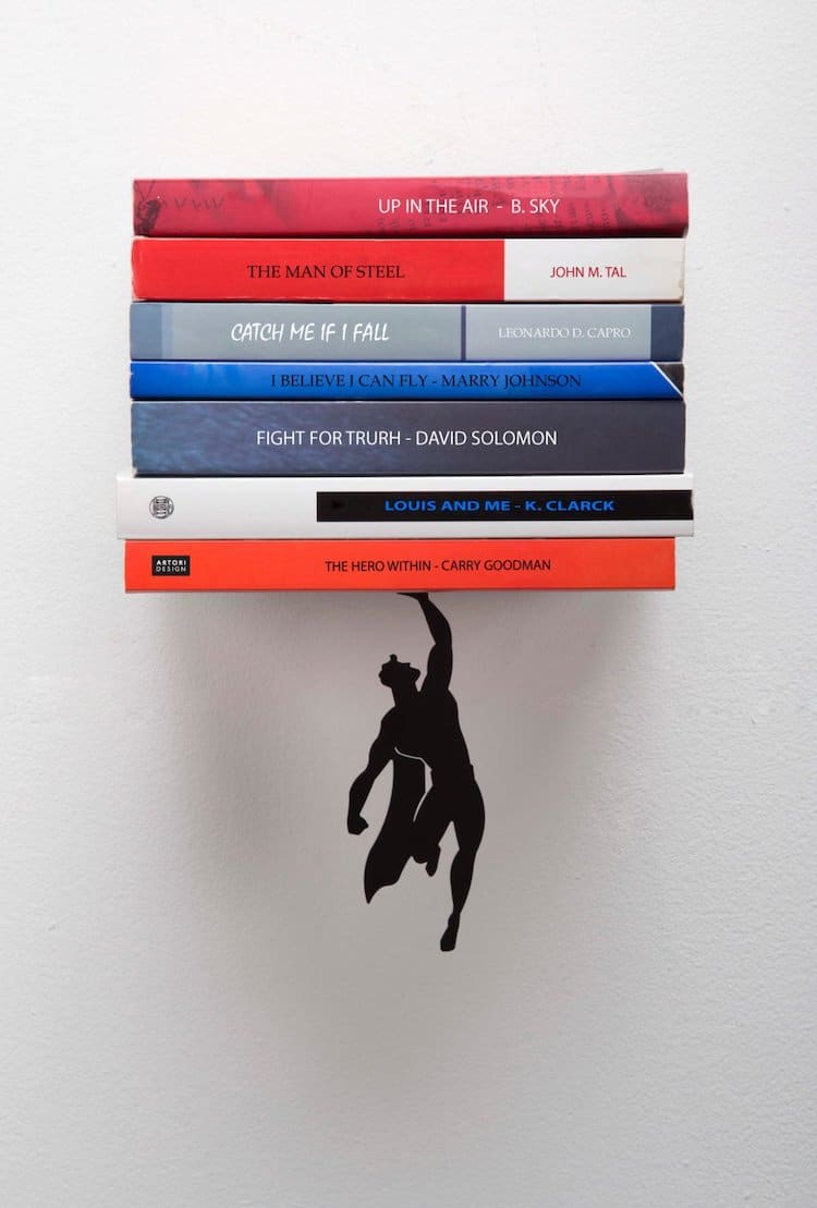 superhero floating book shelf