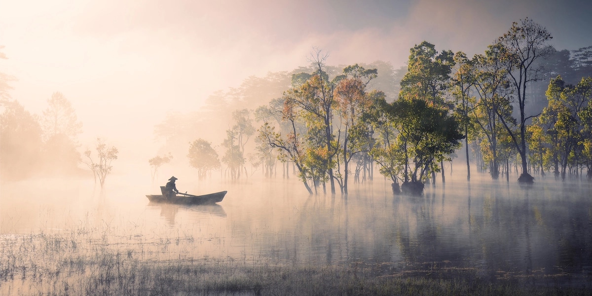 Foto de pescador vietnamita