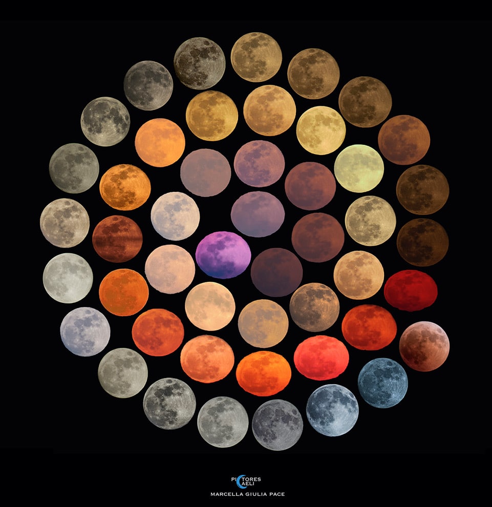 Different Colors of the Moon