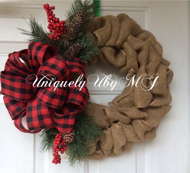 Burlap Christmas Wreath 