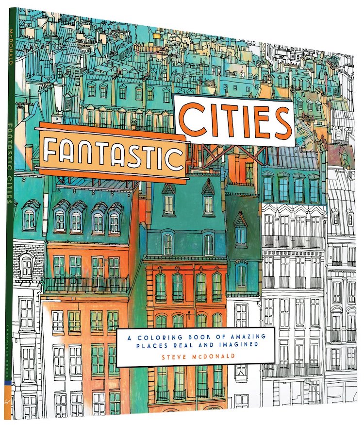 Fantastic Cities Adult Coloring Book