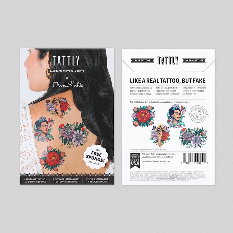 Set de tatuajes temporales de Frida Kahlo
