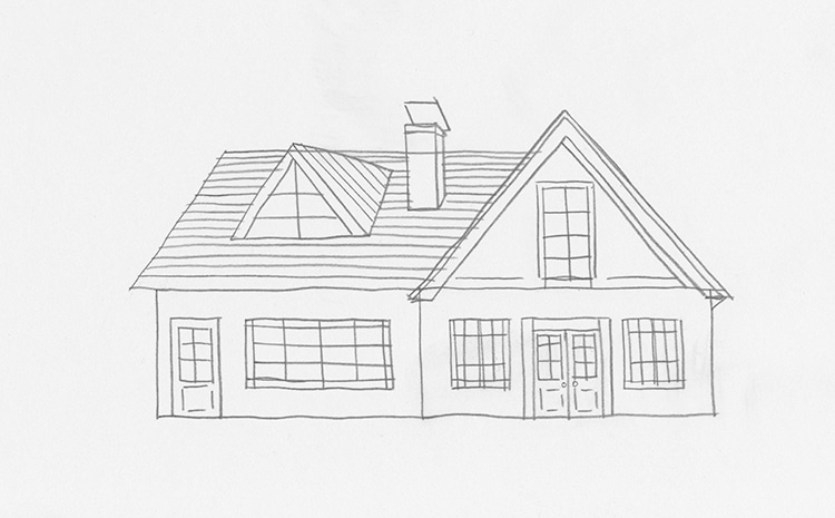 geometric house sketch
