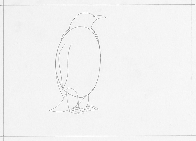 penguin pencil sketch