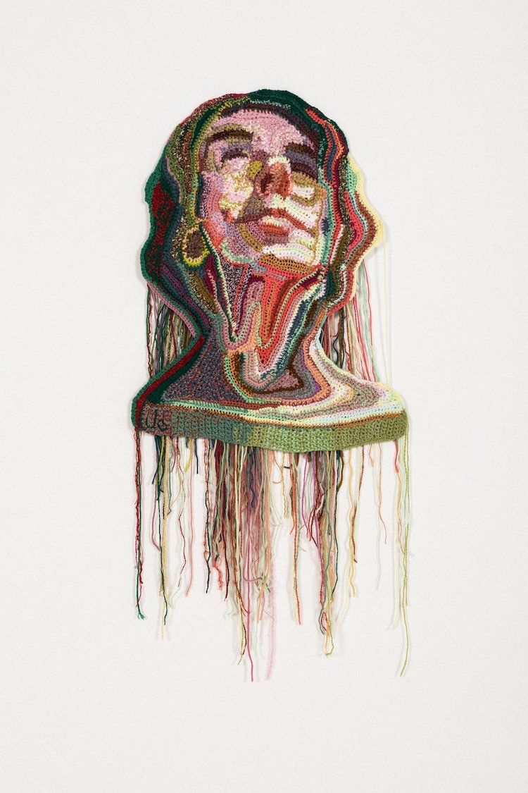Portrait en crochet - fil en plastique recyclé