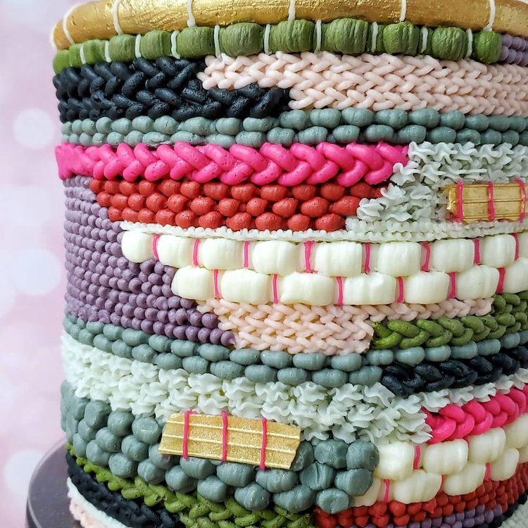 Buttercream Cake Art Inspired by Textile Art