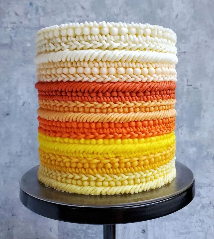 Gâteau à la crème au beurre inspiré de l'art textile