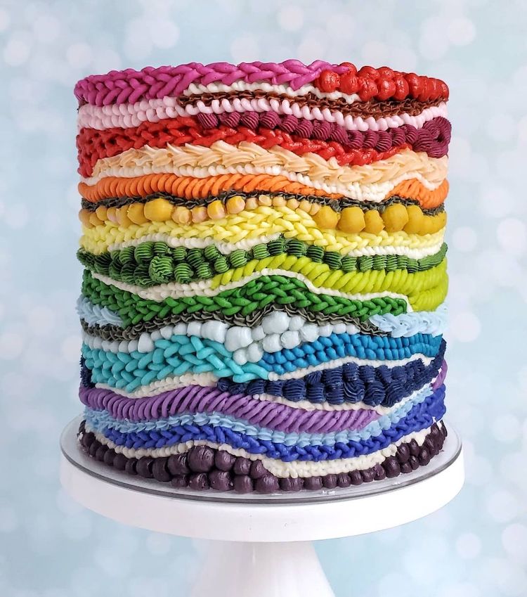 Buttercream Cake Art Inspired by Textile Art