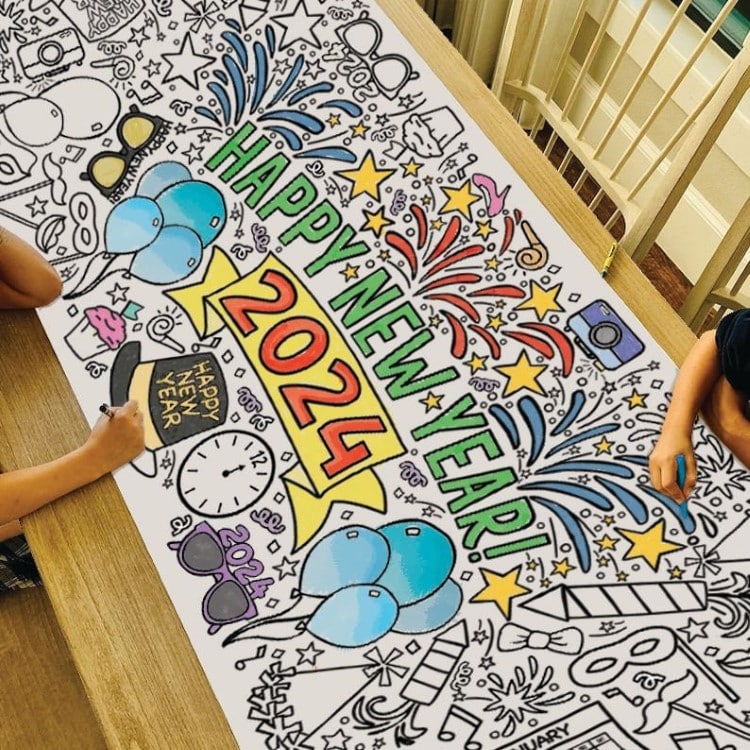 Giant New Years Coloring Poster