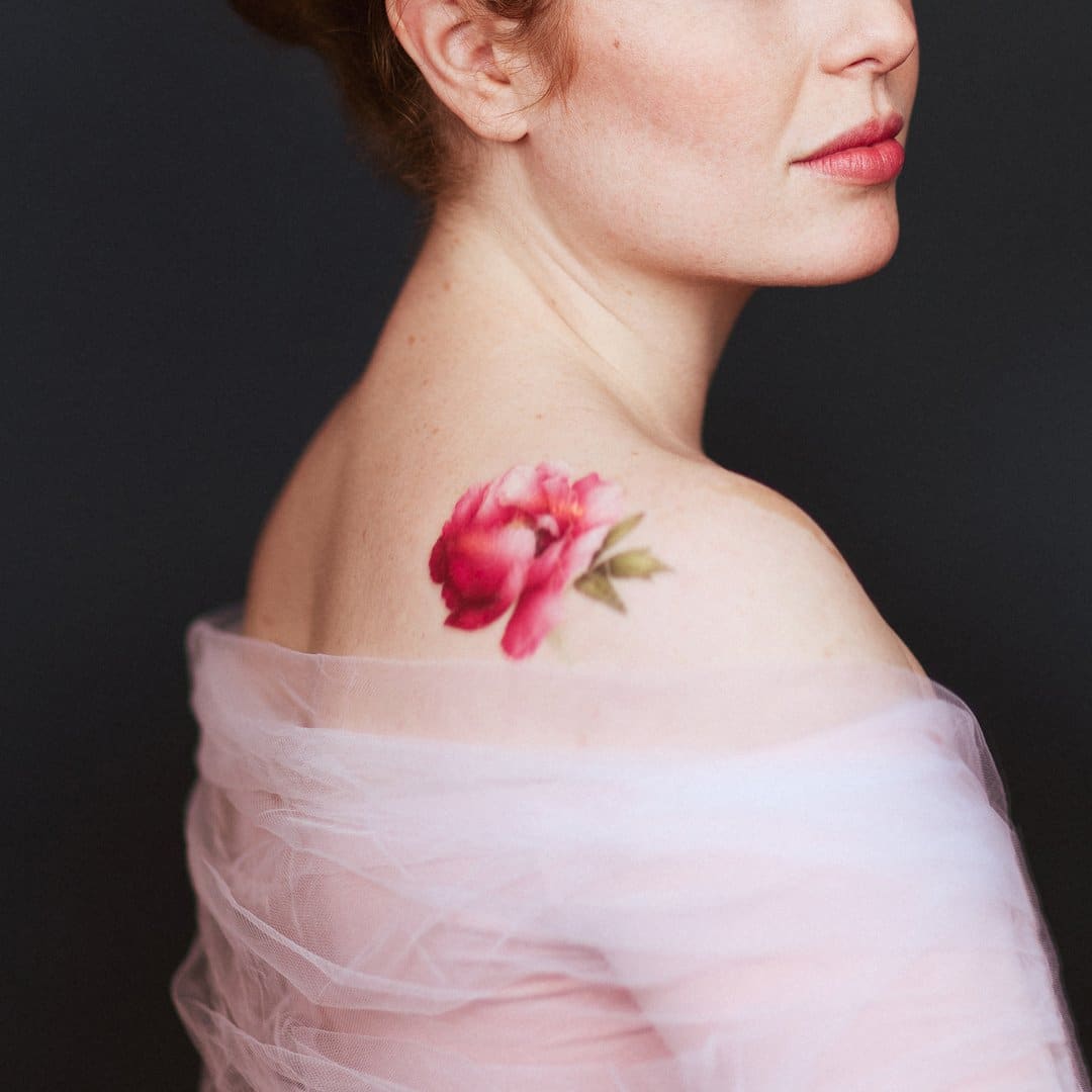 Set de tatuajes temporales de flores con olor