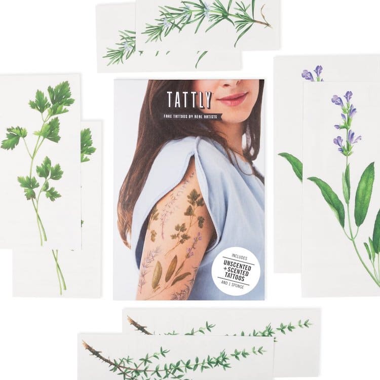 Tatuajes temporales de plantas con olor