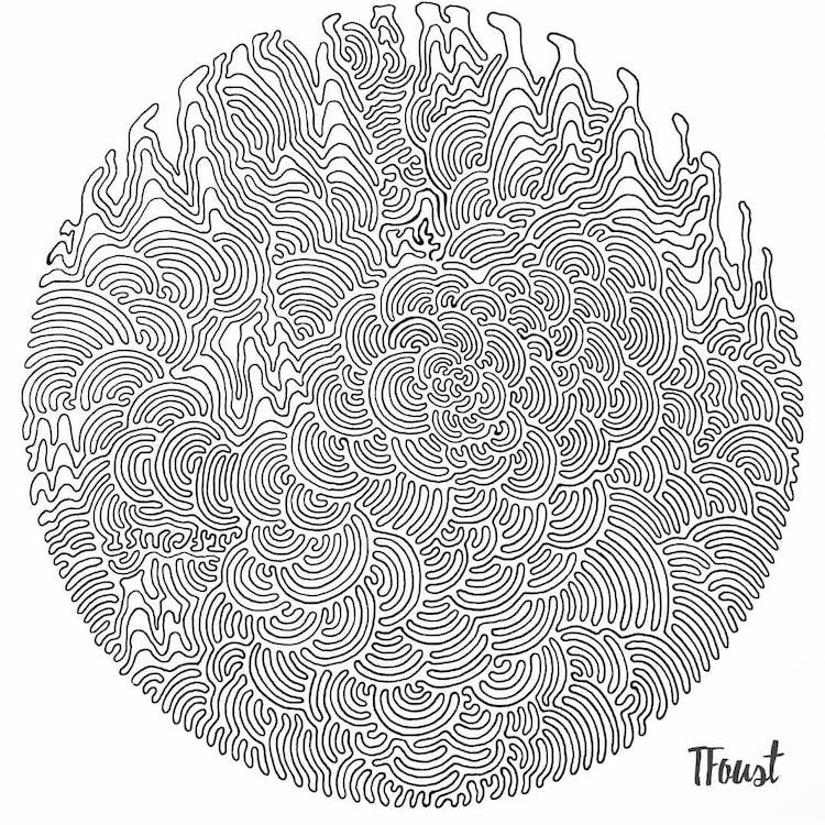 Tyler Foust Continuous One Line Drawing Art