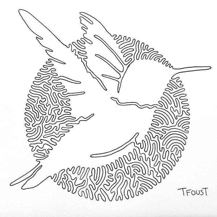 Tyler Foust Continuous One Line Drawing Art