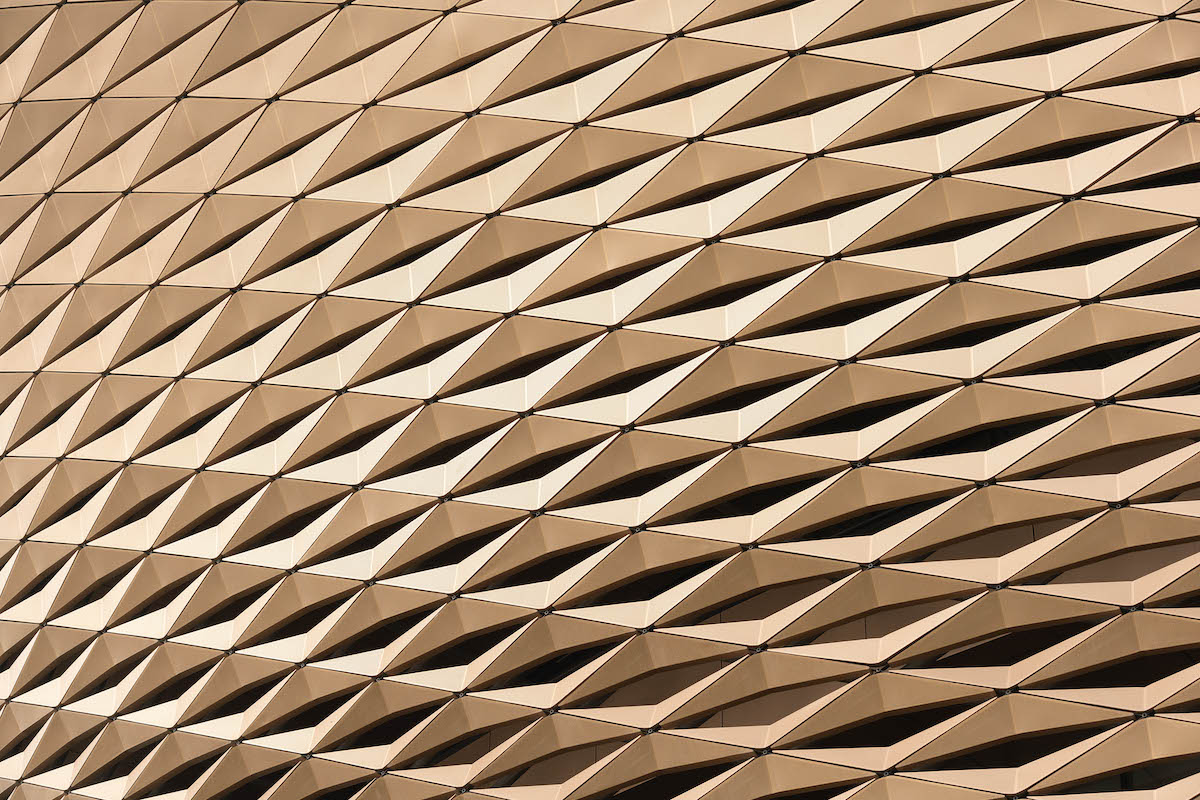 Closeup of Facade on Infinitus Plaza by Zaha Hadid Architects (ZHA)