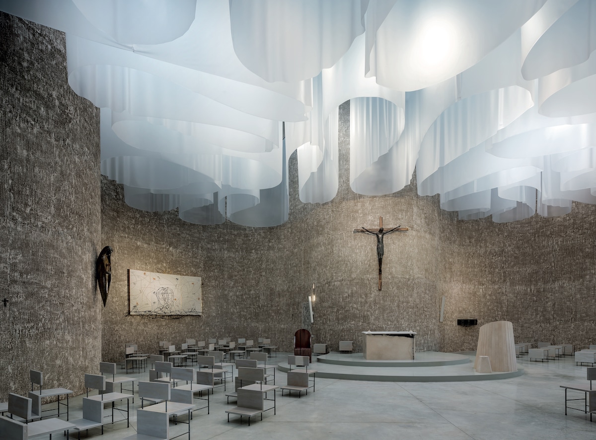 Interior of Santa Maria Goretti Church by Mario Cucinella Architects