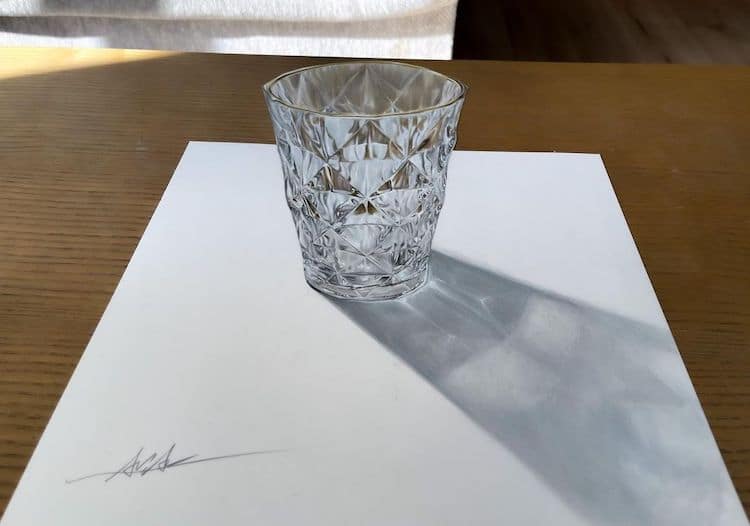 Realistic Drawing of a Glass by Aria