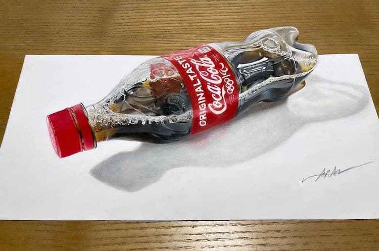 Realistic Drawing of a Soda Bottle by Aria