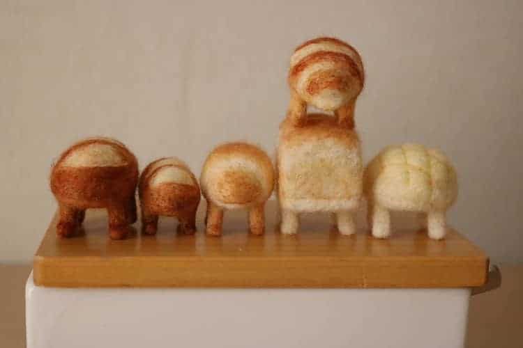 Tiny Bread Felt Sculptures by Atelier Hatena