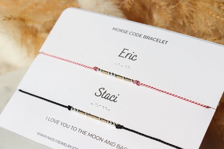 couples morse code bracelets