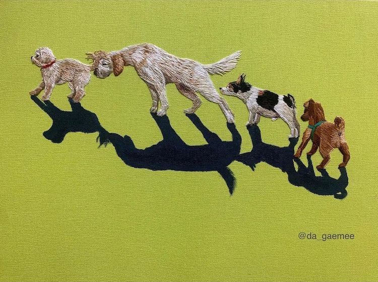 Dog Embroidery Art by Da_Gaemee