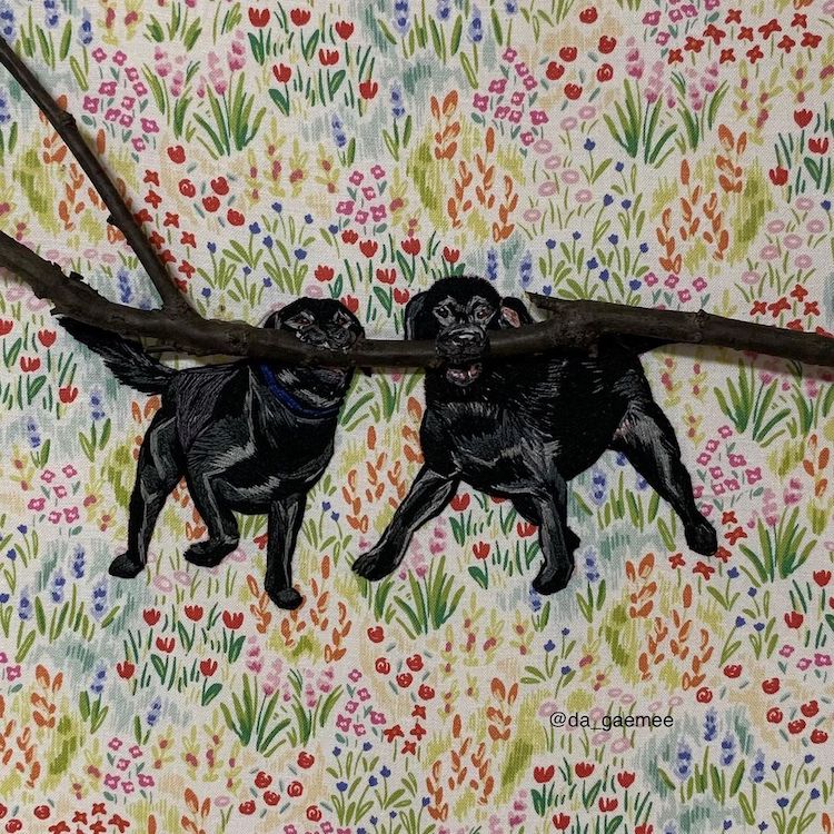 Dog Embroidery Art by Da_Gaemee