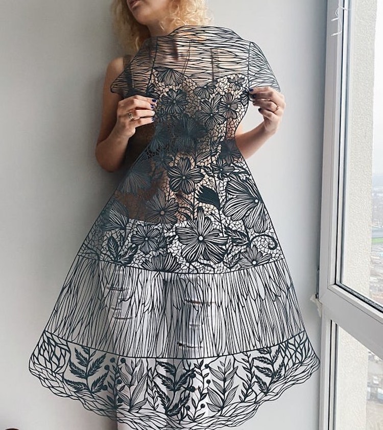 Paper Cutout Dresses by Eugenia Zoloto